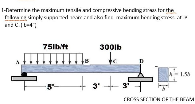 SOLVED: Determine The Maximum Tensile And Compressive Bending Stress ...