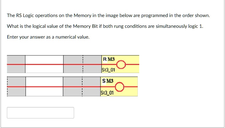 The RS Logic operations on the Memory in the image below are programmed ...