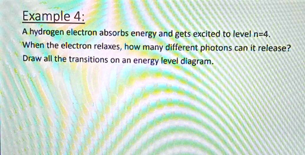 SOLVED Example 4; hydrogen electron absorbs energy and gets excited to
