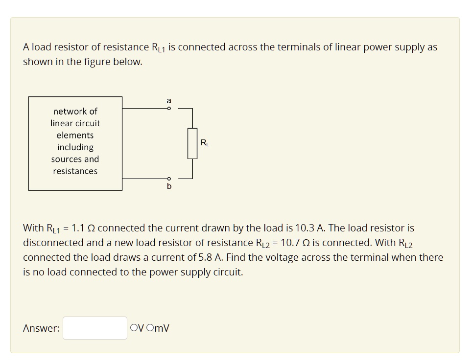 SOLVED A load resistor of resistance Ru is connected across the