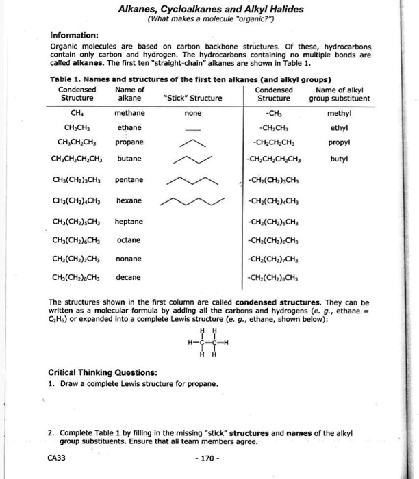 SOLVED: Title: Alkanes, Cycloalkanes, And Alkyl Halides: Exploring ...