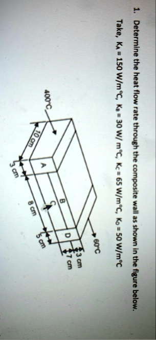 1 determine the heat flow rate through the composite wall as shown in the figure below take ka 150 wmcirc c kb 30 wmcirc c kc 65 wmcirc c kd 50 wmcirc c 400circ c 60circ c 3 cm b a d 7 c 45411