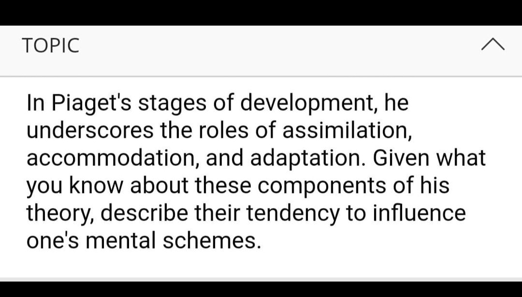 Piaget's stages of cognitive hotsell development assimilation and accommodation