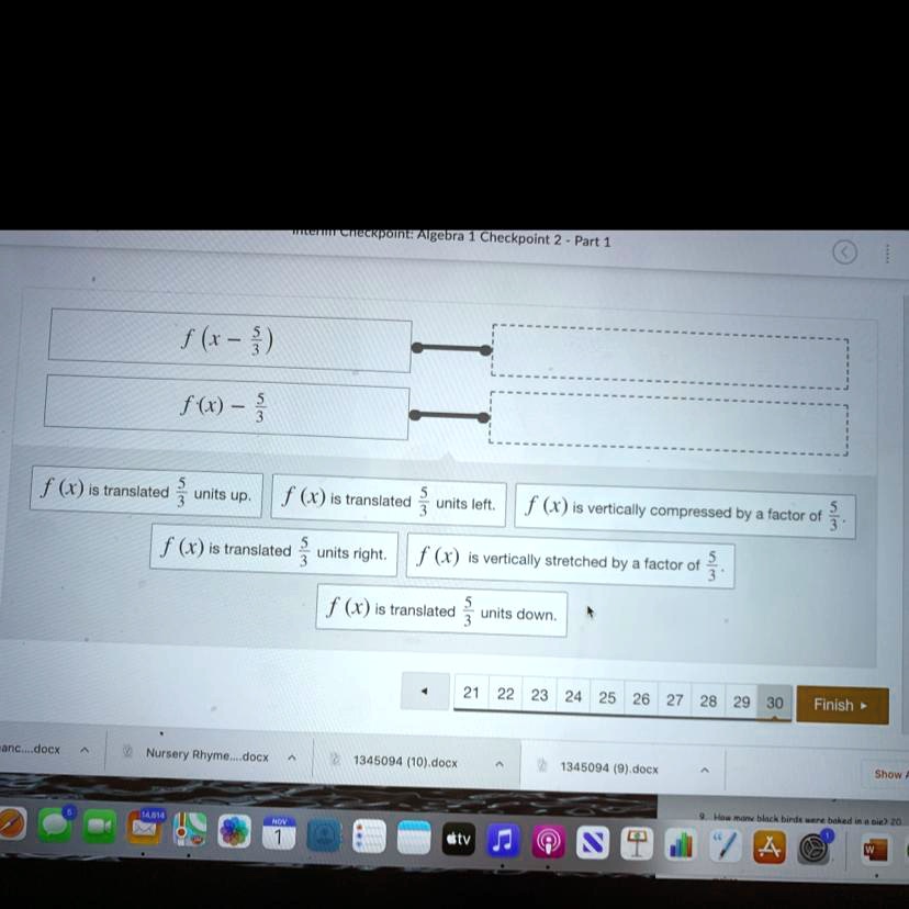 f x )= 6x 10 is translated 13 units down