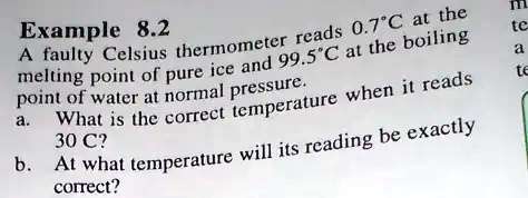 SOLVED: 8.2Â°C is the temperature at which the example reads on