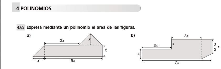 SOLVED: Expresar mediante un polinomio las siguientes figuras ...