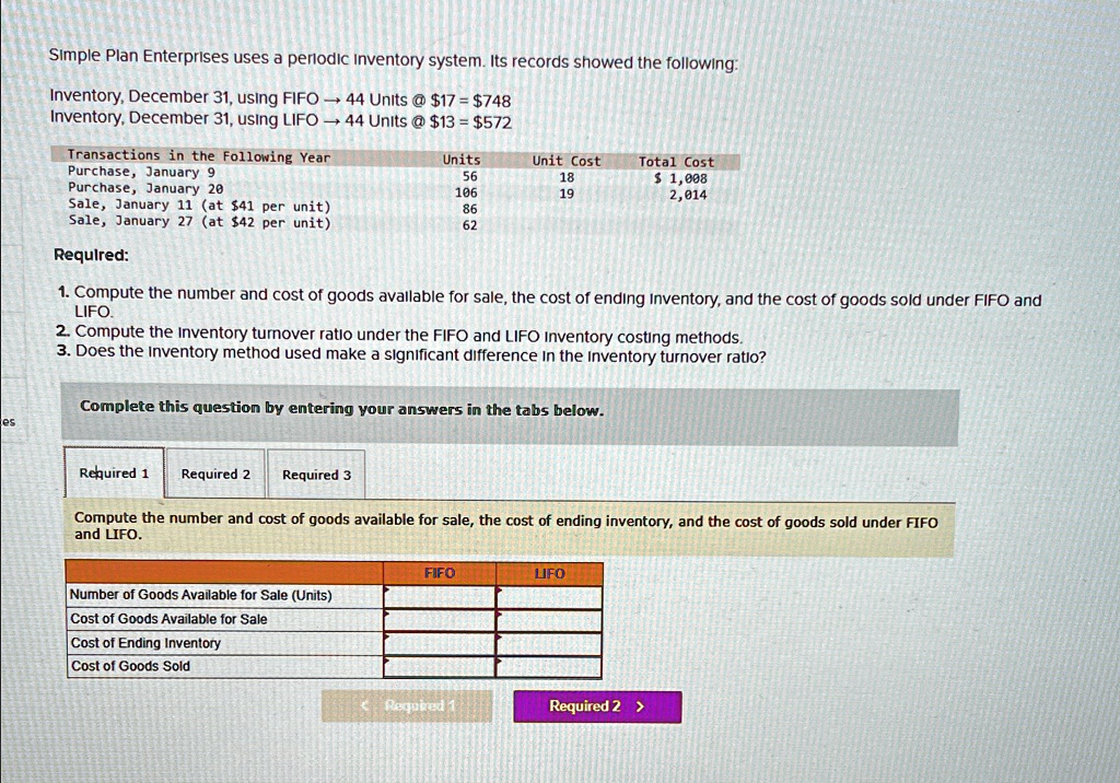 VIDEO solution Inventory Turnover Ratio under FIFO and LIFO Inventory