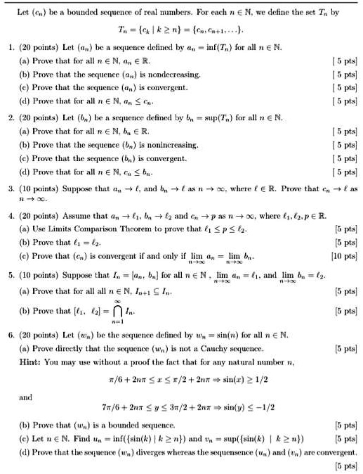 Solved Cu Ix Axnttuler Mypucucr Af Rcnl Nutbers For Ech A N Deline The Stt Tn By 42 Cu C 1h Point Lct G Tc Umietice Dclited By U Inf T For All