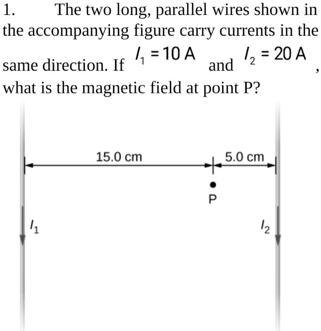 SOLVED 1. The two long, parallel wires shown in the
