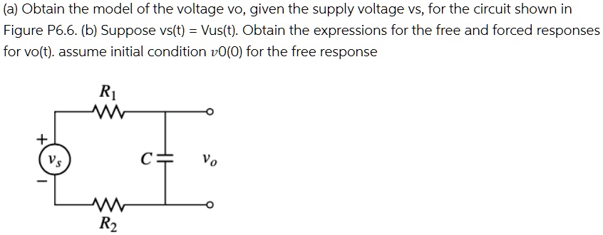 please solve and explain thank you a obtain the model of the voltage vo ...