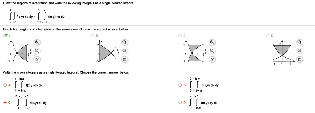 SOLVED: Draw the regions of integration and write the following ...