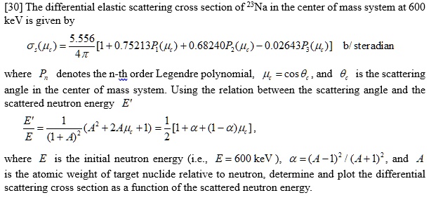 SOLVED: The differential elastic scattering cross section of 23Na in ...