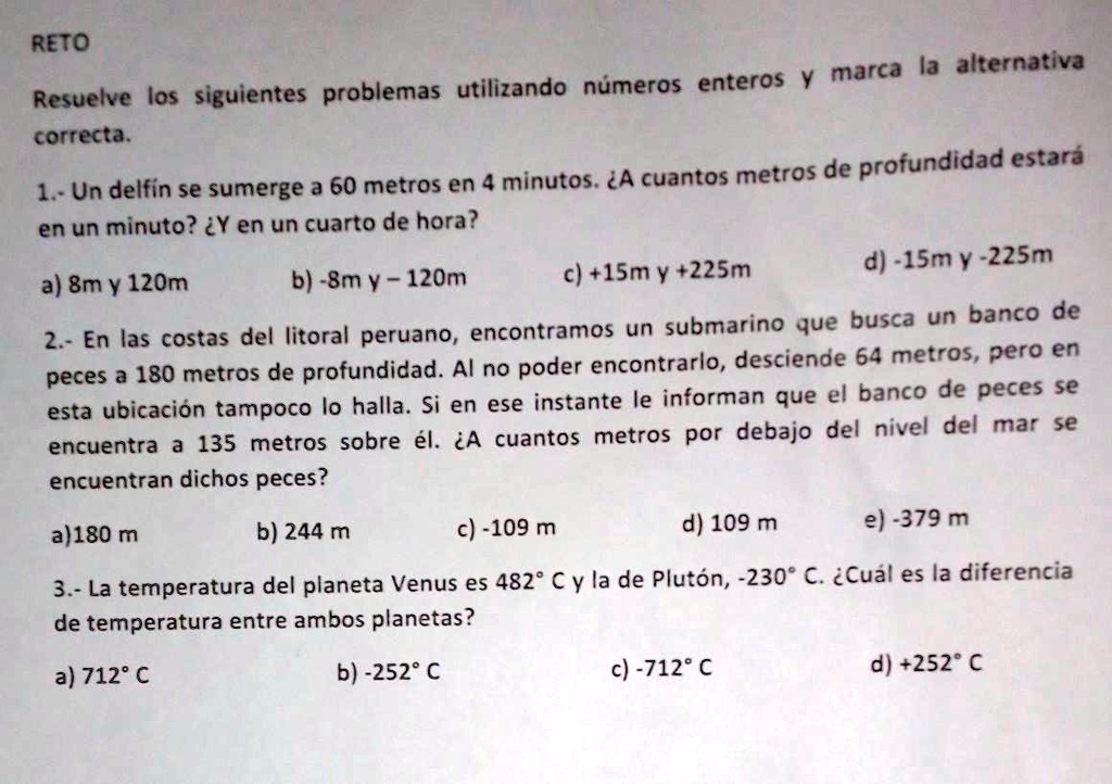 SOLVED Ay denme Por Favor RETO Marca La Alternativa Resuelve Los solved-ay-denme-por-favor-reto-marca-la-alternativa-resuelve-los