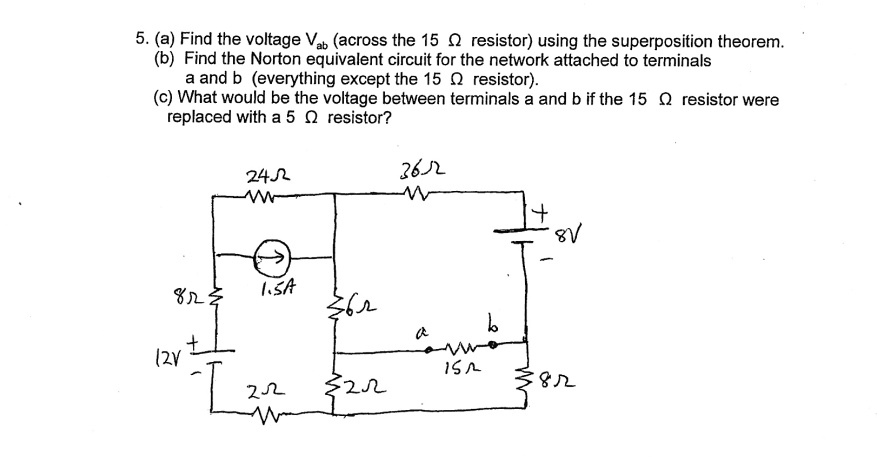 texts 5 a find the voltage va across the 15 resistor using the ...