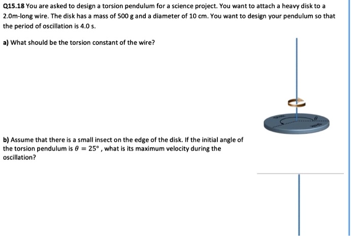 SOLVED: Q15.1s You are asked to design a torsion pendulum for a science ...
