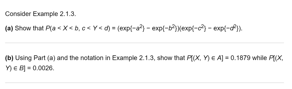consider example 213 a show that pa x bc y d exp a2 exp b2exp c2 exp d ...