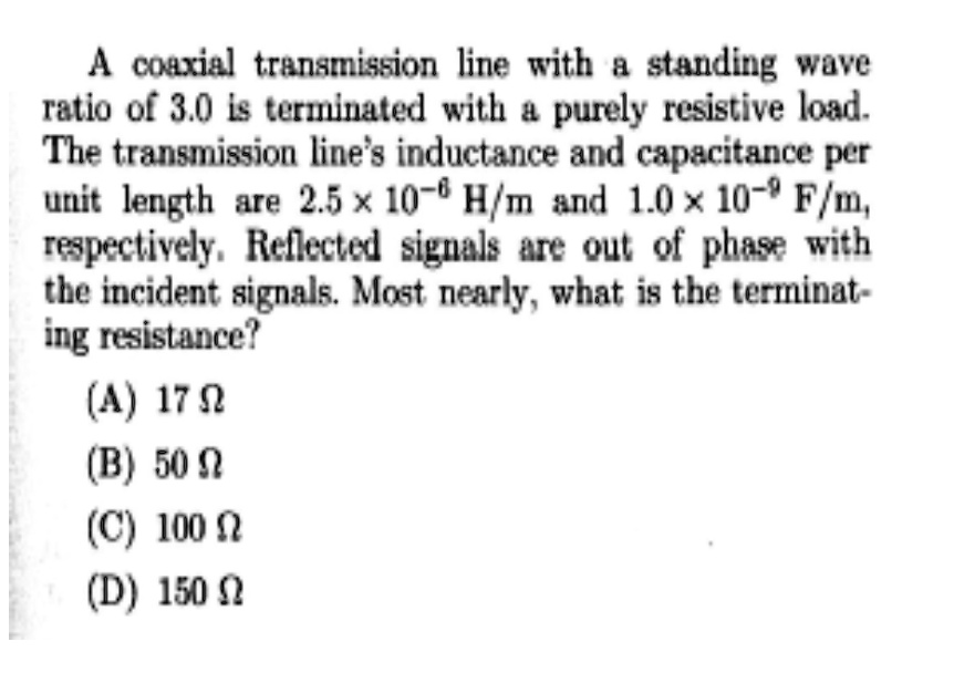 solved-a-coaxial-transmission-line-with-a-standing-wave-ratio-of-3-0