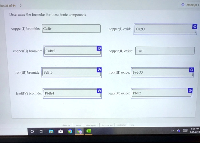 SOLVED Ion 38 0f 44 Attempt ? Determine the formulas for these ionic