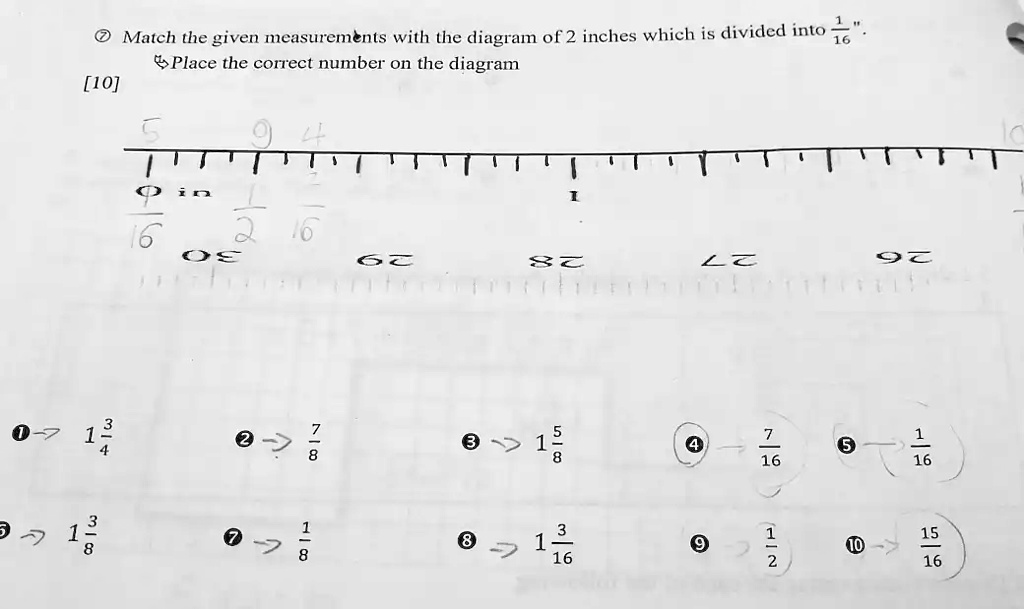 Match The Given Measurements With The Diagram Of 2 Inches Which Is match-the-given-measurements-with-the-diagram-of-2-inches-which-is