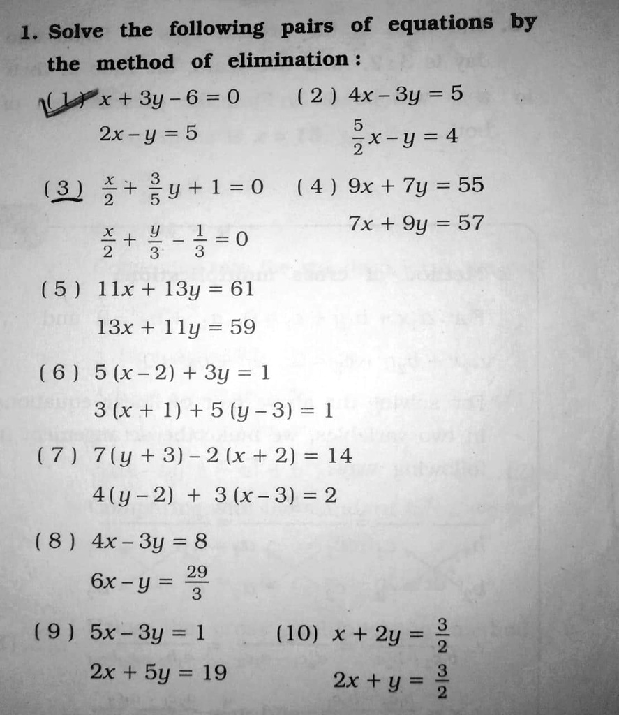 Solved Hii I Am Not New On This App This Is My 3rt Id My Name Is Mansi Kansara Do All Sums By Substitution And Elimination Method Help Me Follow Me 1