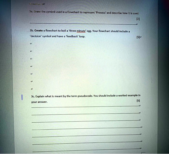 SOLVED: 3a.Drerss she symbol used in a flowchart to represent'Process ...