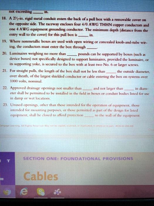 SOLVED 18. A 2inch rigid metal conduit enters the back of a pull box