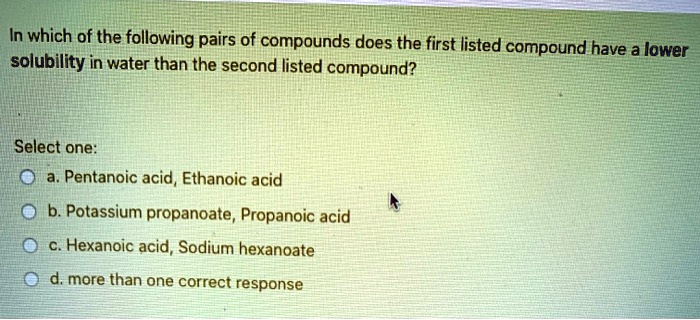 In which of the following pairs of compounds does the first listed