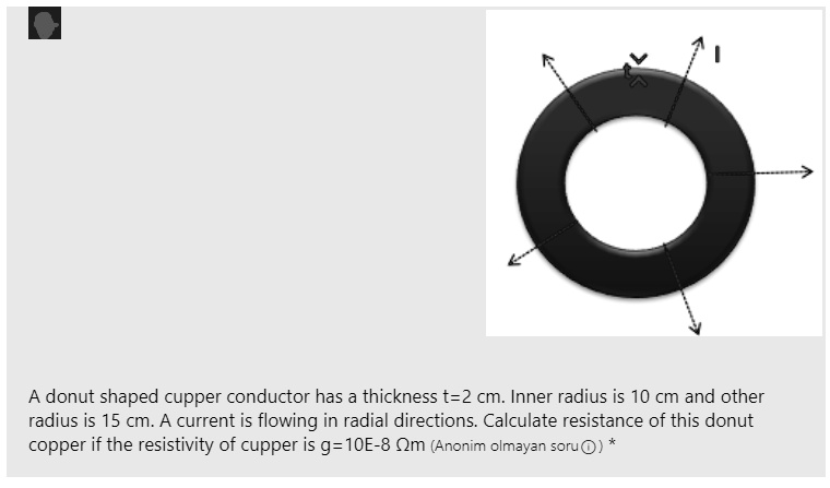 SOLVED:0 radius is 15 cm. A current is flowing in radial directions ...