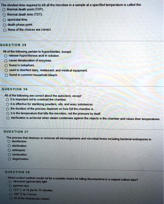 SOLVED The shortest time required to kill all the microbes is the