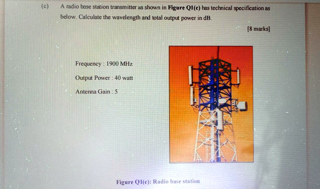 SOLVED A radio base station transmitter is shown in Figure QI(c) and