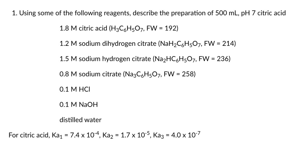 SOLVED: Using some of the following reagents, describe the preparation ...