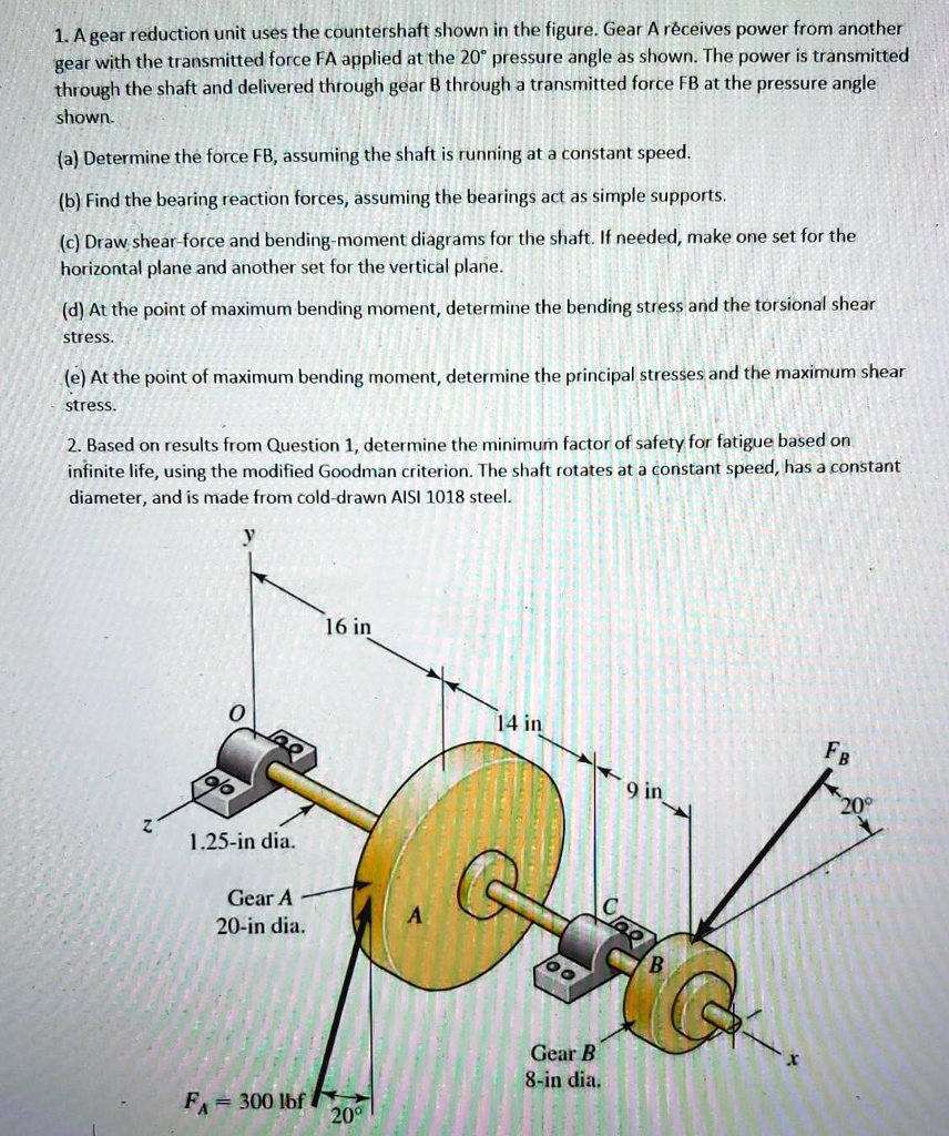 SOLVED: Can You Do The Second Question? 1. A Gear Reduction Unit Uses ...