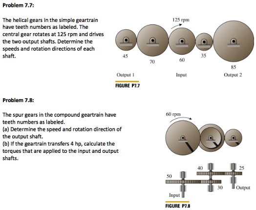 problem 77 the helical gears in the simple geartrain have teeth numbers ...