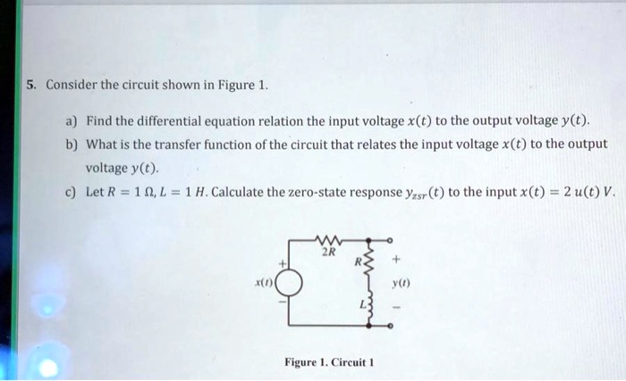 SOLVED: 5.Consider the circuit shown in Figure 1 a Find the ...