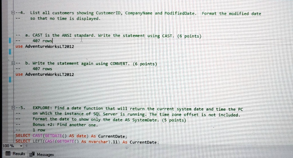 SOLVED: Text: SQL language, need help with 4a and 4b Only study through ...