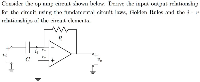 Consider the op amp circuit shown below. Derive the input output ...