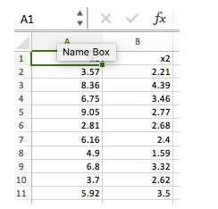 A1 x fx
A B
1 x1 x2
2 3.57 2.21
3 8.36 4.39
4 6.75 3.46
5 9.05 2.77
6 2.81 2.68
7 6.16 2.4
8 4.9 1.59
9 6.8 3.32
10 3.7 2.62
11 5.92 3.5
