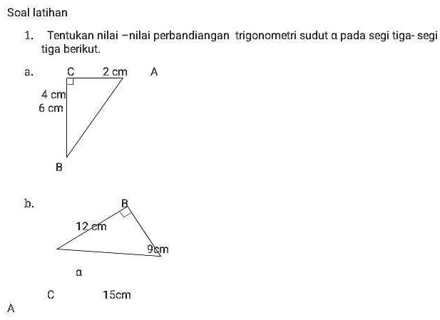 SOLVED: tentukan nilai-nilai perbandingan trigonometri sudut α pada ...