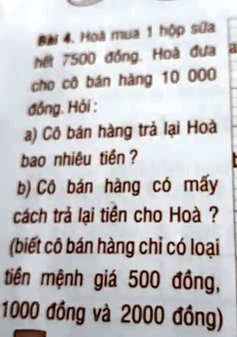 Solved Hoa Mua 60 CÃ¡i Ã¡o VÃ Háº¿t 7500 Ä‘á“ng Hoa Ä‘Æ°a Cho Cá­a