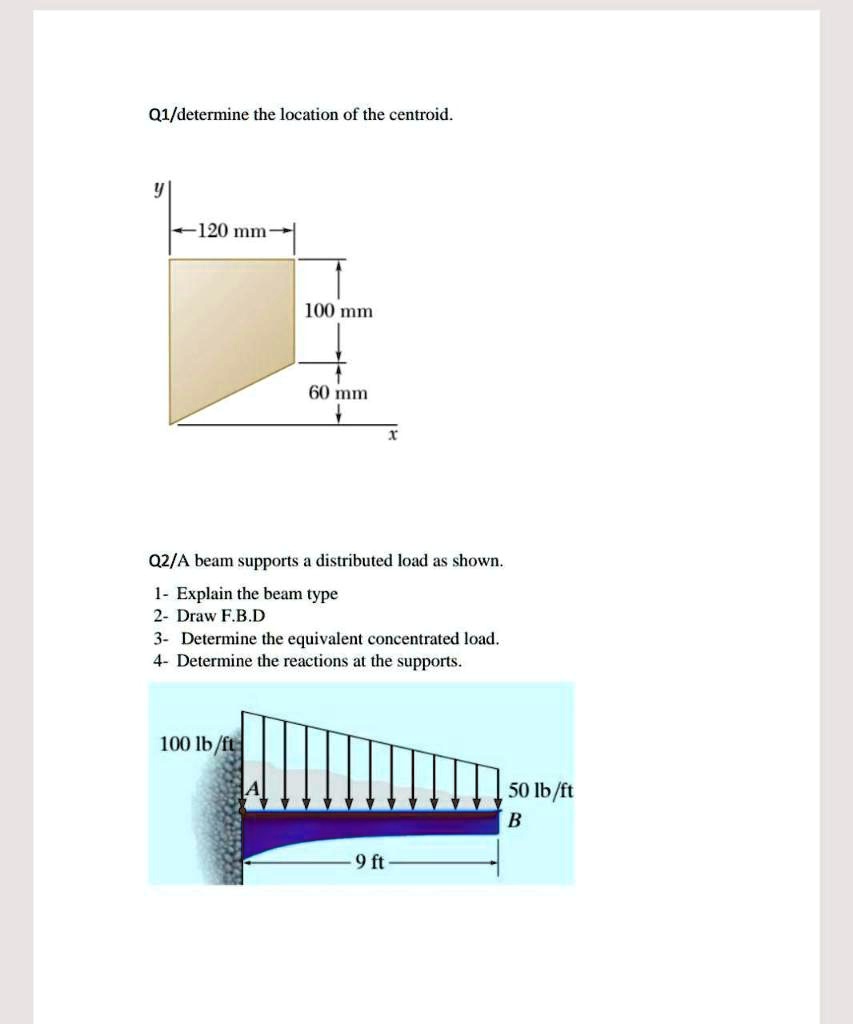 SOLVED: Q1/Determine The Location Of The Centroid: 120 Mm 100 Mm 60 Mm ...