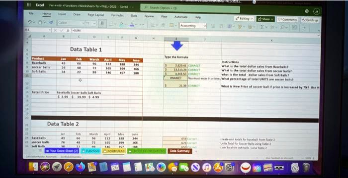 Excel Fun with functions Worksheet-for-FALL 2022 Sened File Home Insert ...