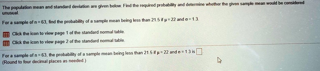 SOLVED: and standard deviation are given below Find the required ...