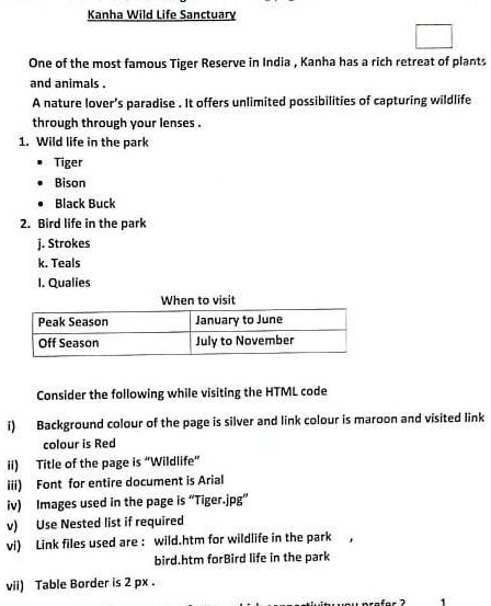 SOLVED: HTML code for this please fast. Class 10.