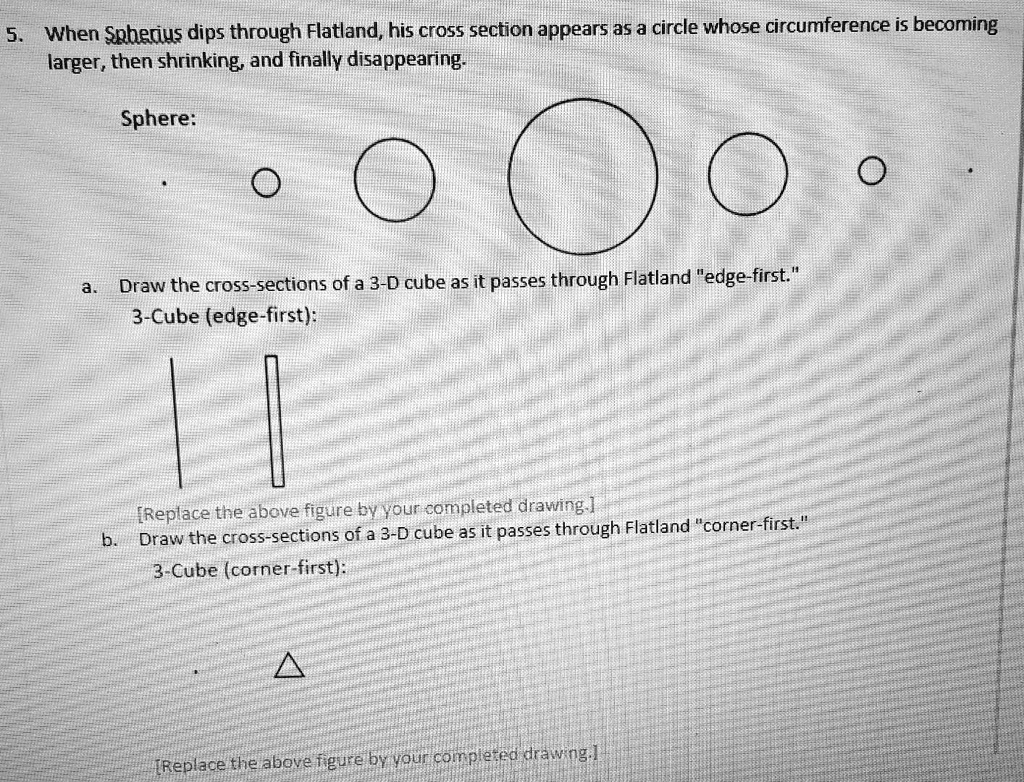 SOLVED: When Spherius dips through Flatland, his cross section appears ...