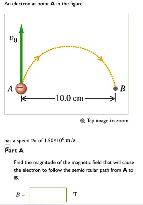 SOLVED: An electron at point in the figure Vo B 10.0 cm Tap image to ...