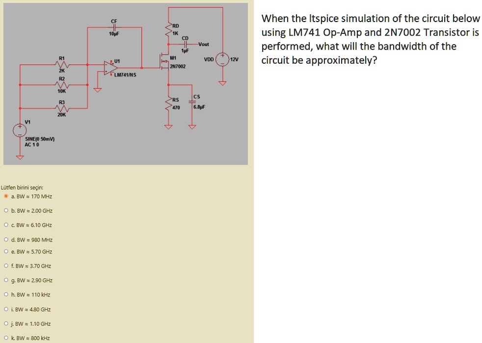 SOLVED: When the LTspice simulation of the circuit below using LM741 Op