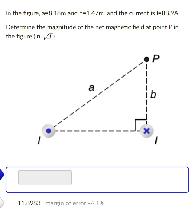 SOLVED: In the figure,a=8.18m and b=1.47m and the current is I=88.9A ...