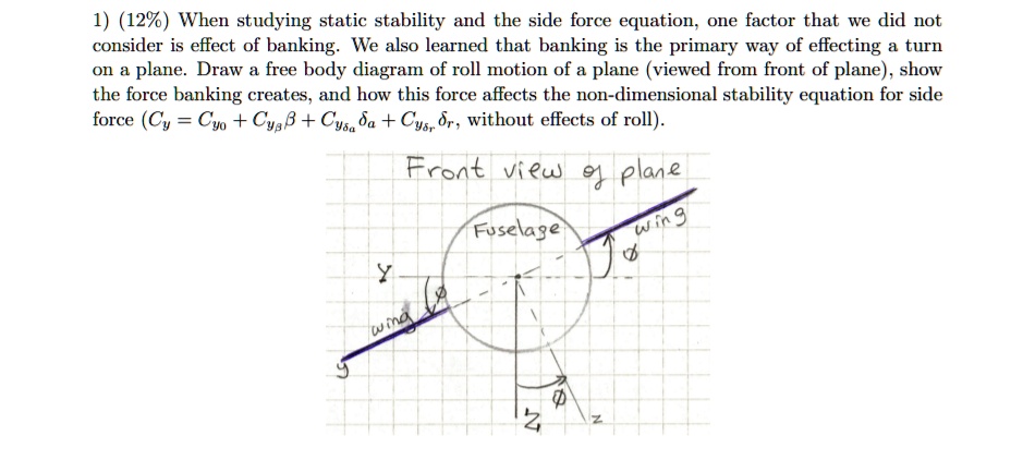 VIDEO solution: When studying static stability and the side force ...