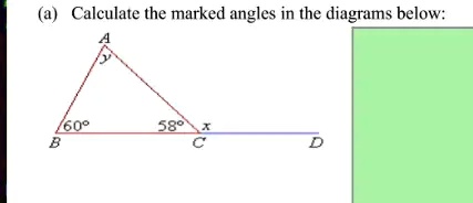 SOLVED: Calculate the marked angles in the diagrams below: 608