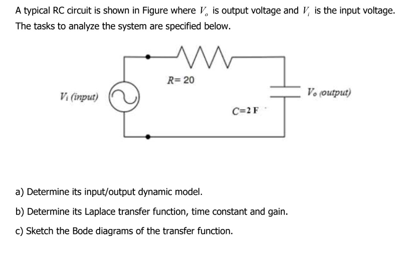 A typical RC circuit is shown in Figure where Vo is output voltage and ...